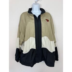 Vintage Bold Spirit Colorblock Windbreaker Jacket Large